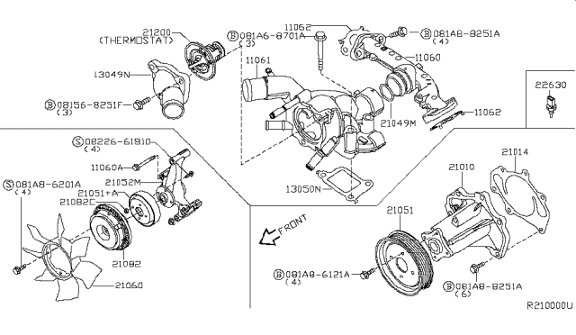 2007 Infiniti QX56  Bolt Diagram for 119165Y700