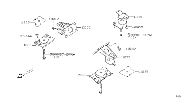 2008 Infiniti QX56  Bolt Diagram for 11298ZV00A