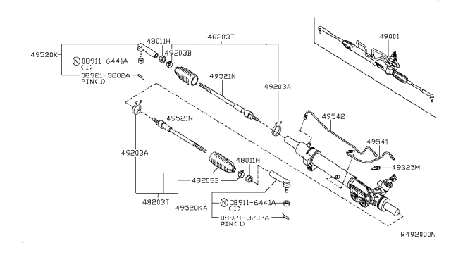 2008 Infiniti QX56  Nut Diagram for 485147S000