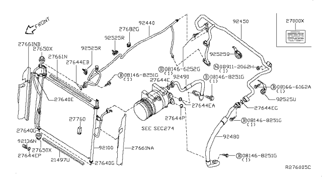 2010 Infiniti QX56  Condenser & Liquid Tank Assy Diagram for 921009FD0A