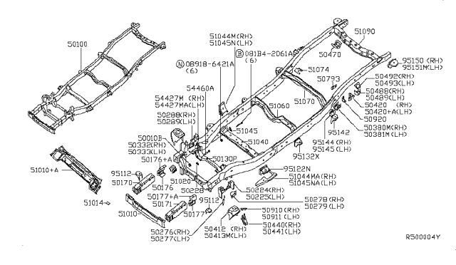 2009 Infiniti QX56  Bracket-CABMOUNTING, 1ST Diagram for 951127S030