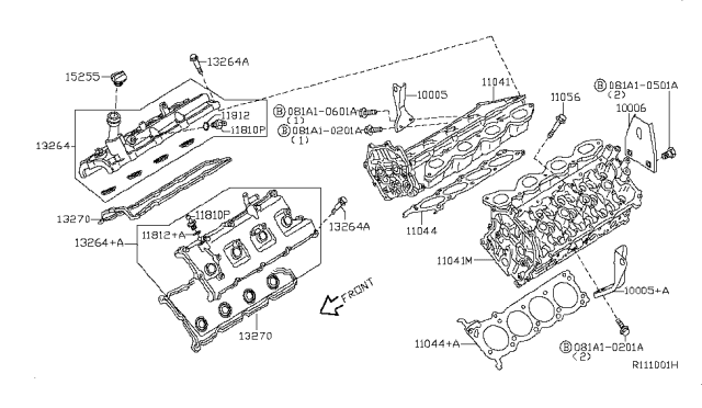 2009 Infiniti QX56  Gasket-Cylinder Head Diagram for 110447S002