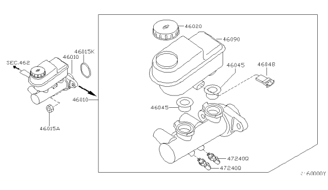 2008 Infiniti QX56 Tank-Oil Reservoir Diagram for 46090EB300
