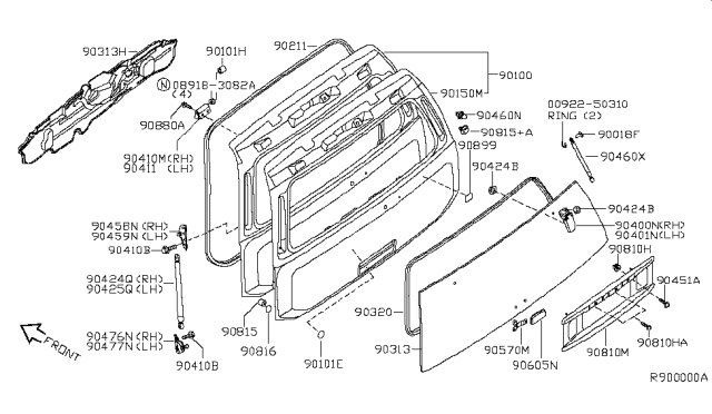 2005 Infiniti QX56  Plug-Blind, Engine Mounting Diagram for 0165801641