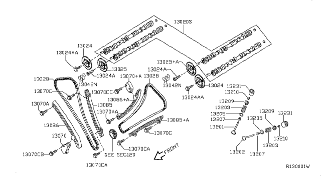 2006 Infiniti QX56  Spring-Valve, Outer Diagram for 132037S000