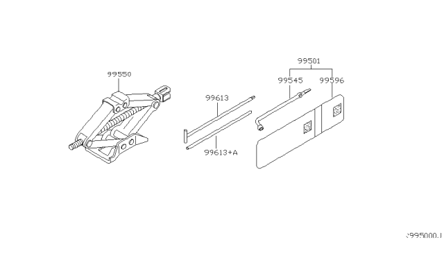 2010 Infiniti QX56  Rod-Jack Handle Diagram for 995527S220