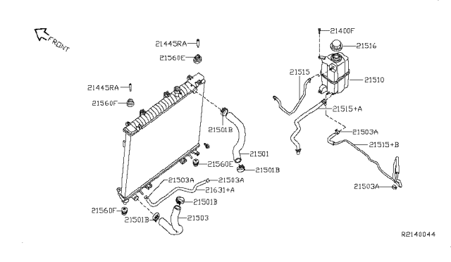 2008 Infiniti QX56  Hose-Reserve Tank Diagram for 217407S000