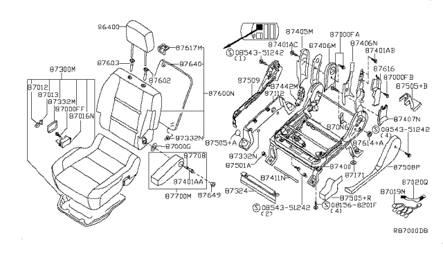 2010 Infiniti QX56 Screw Diagram for 0146100991