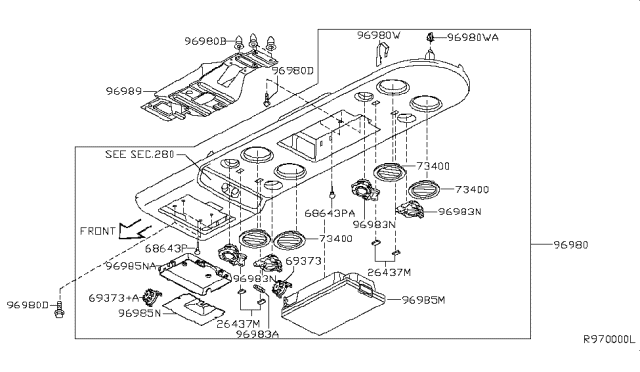 2008 Infiniti QX56  Ventilator Assy-Roof Diagram for 665507S000