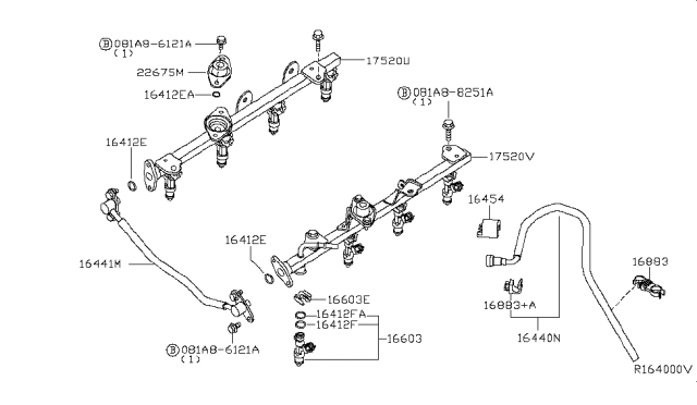 2006 Infiniti QX56 Hose-Fuel Diagram for 164407S000