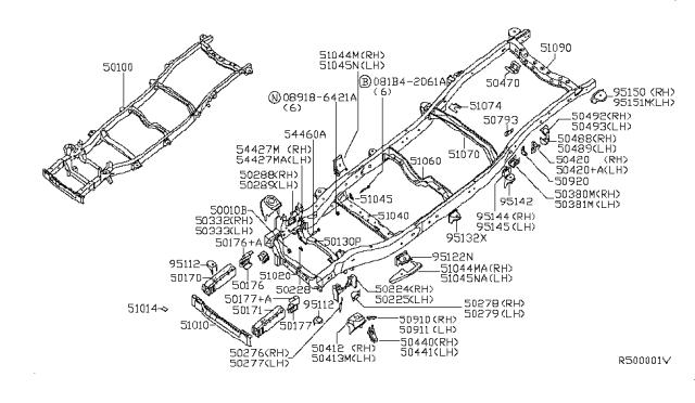 2005 Infiniti QX56  Nut Diagram for 54588AD002