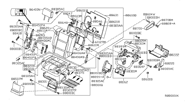 2010 Infiniti QX56 Holder Assy-Headrest, Free Diagram for 87603ZQ00A