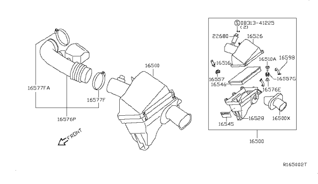 2008 Infiniti QX56  Bolt-Center Diagram for 165167S000