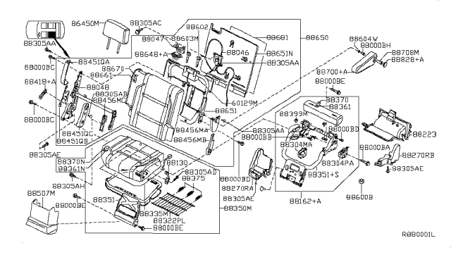 2005 Infiniti QX56  Nut-Wiper Arm Diagram for 2888950J00