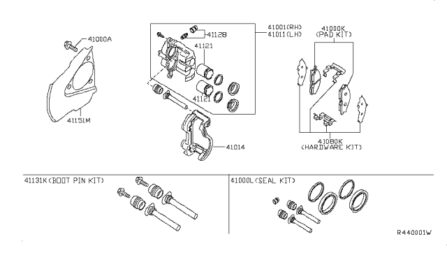 2008 Infiniti QX56  Boot Kit-Front Disc Brake Diagram for D0135ZC60A