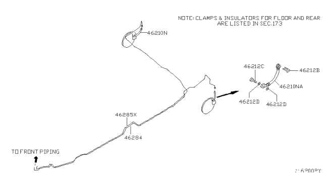 2005 Infiniti QX56  Hose Assy-Brake Diagram for 462117S010