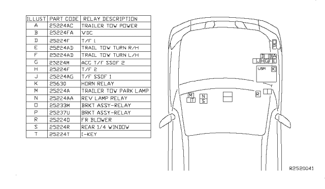 2009 Infiniti QX56  Relay Diagram for 2523079963