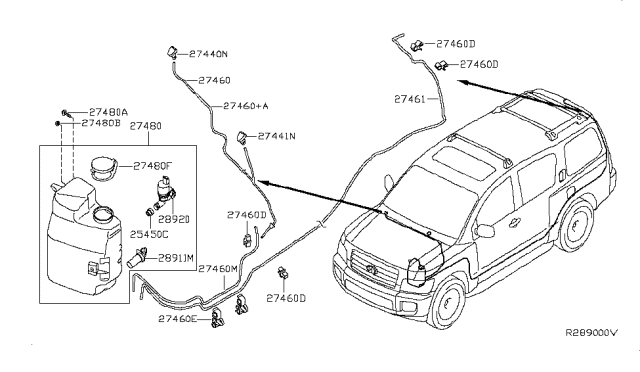 2005 Infiniti QX56  Washer (GROMMET) Diagram for 16453ZC30A