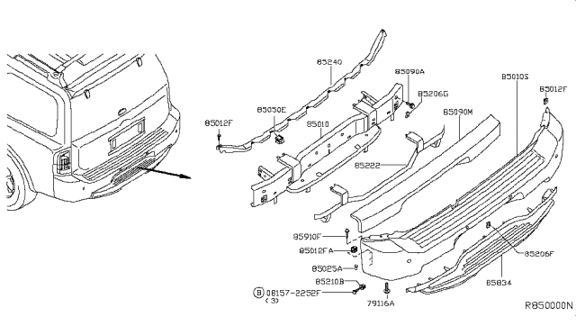 2006 Infiniti QX56  Clip Diagram for 852847S610