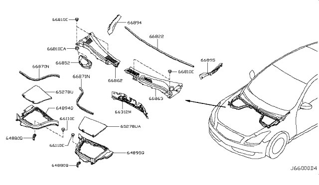 2014 Infiniti Q70 Cover-Battery Connector Diagram for 652781MS0A