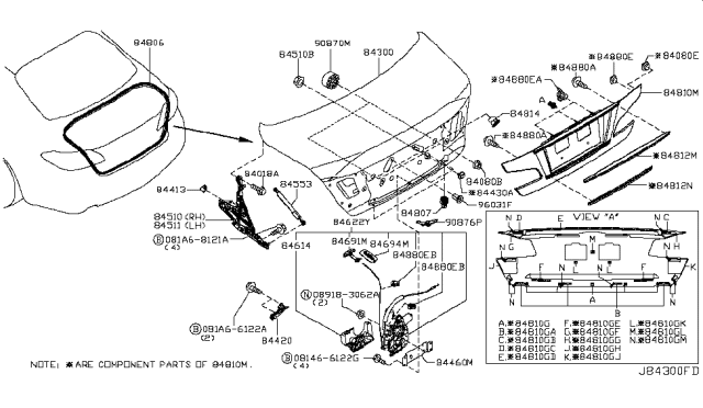 2018 Infiniti Q70 Bolt-Flange Diagram for 081A68121A