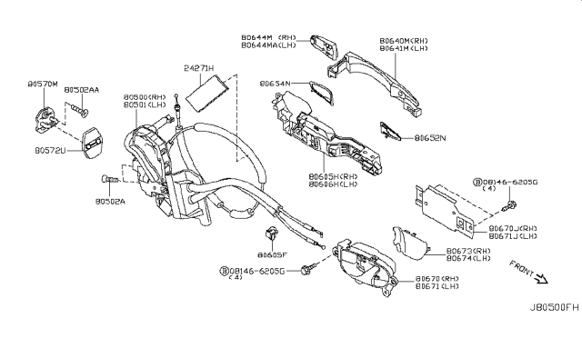 2017 Infiniti Q70  Link-Control Diagram for 806831MA0B