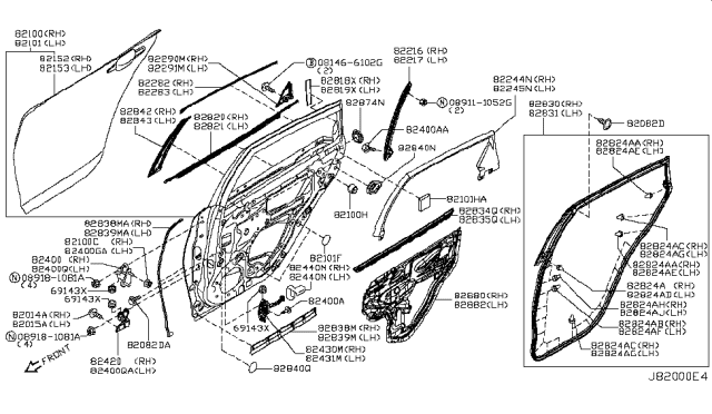 2013 Infiniti M35h  Cover-Rear Diagram for 822911MA0A