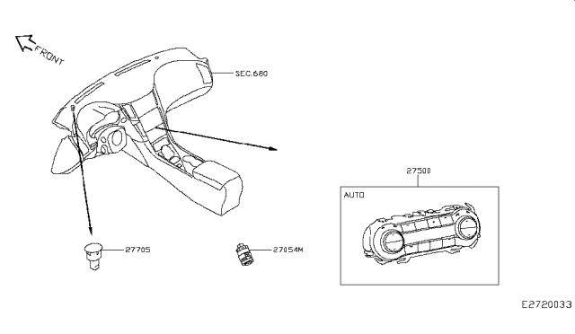 2019 Infiniti QX30 Controller Assy-Auto Air Conditioner Diagram for 275005DC0C