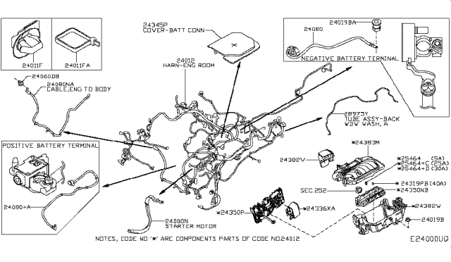 2017 Infiniti QX30  Cable-Battery To Body Diagram for 240805DA0B