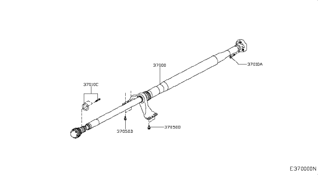 2017 Infiniti QX30 Propeller Shaft Assy Diagram for 370005DA0B