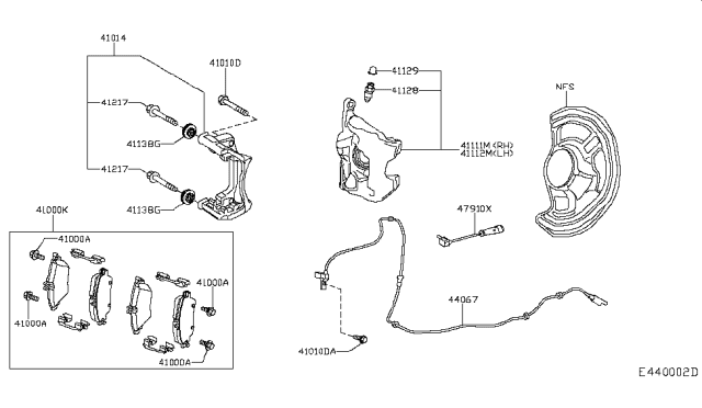 2018 Infiniti QX30 Harness Assy-Wear Indicator Diagram for 410685DN0A
