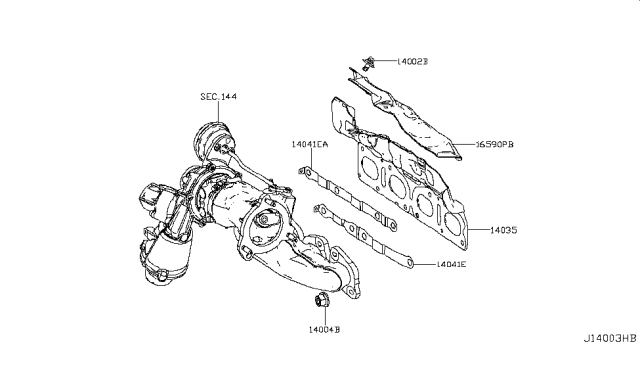 2017 Infiniti QX30 Gasket-Intake Manifold Diagram for 14035HG00H