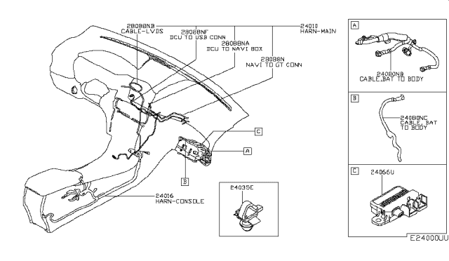 2017 Infiniti QX30  Cable-Usb Diagram for 280895DA0A