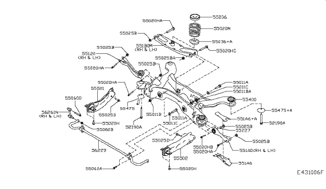 2019 Infiniti QX30  Disc-Eccentric, Rear Suspension Diagram for 552275DA0A