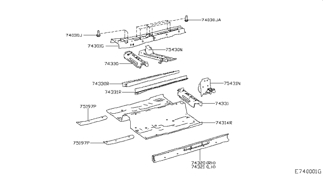 2017 Infiniti QX30 Member Assy-Cross, 2ND RH Diagram for G43305DAHA