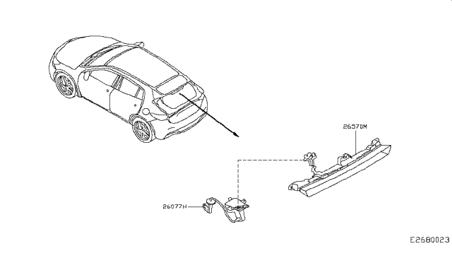 2019 Infiniti QX30 Harness-Sub, High Mounting Stop Lamp Diagram for 265515DA0A
