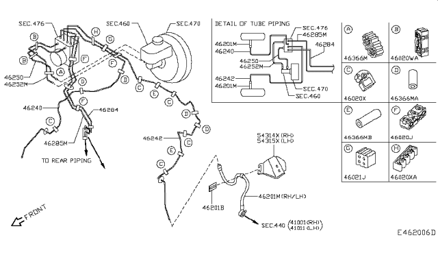 2017 Infiniti QX30  Hose Assy-Brake, Front Diagram for 462105DA0A
