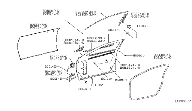 2018 Infiniti QX30 Door Assy-Front, RH Diagram for HMA005DAMA
