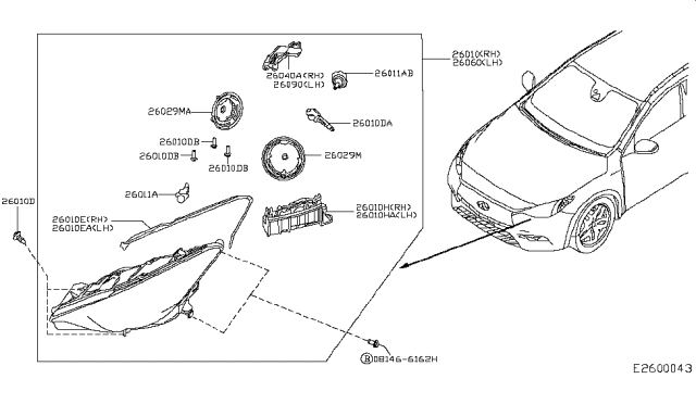 2017 Infiniti QX30 Screw Diagram for 210125DA1A