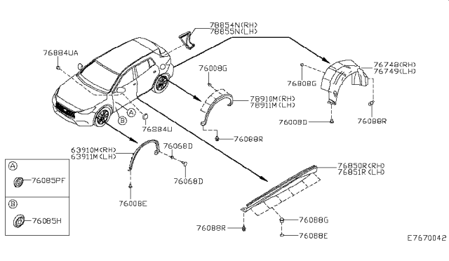 2019 Infiniti QX30 Nut Diagram for N50205DB0B