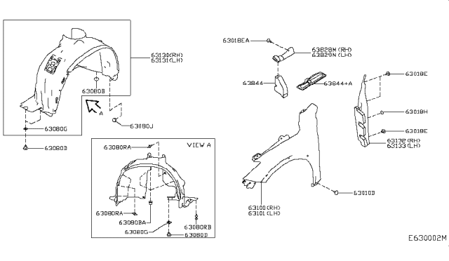 2017 Infiniti QX30  PROTCT Front FND R Diagram for 638425DA1A