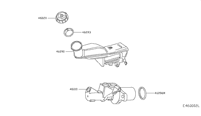 2017 Infiniti QX30 Cylinder Assy-Brake Master Diagram for 460105DA9B