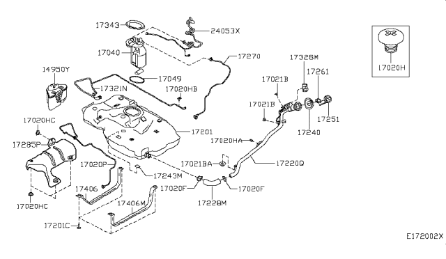 2018 Infiniti QX30  Tank Assy-Fuel Diagram for 172025DC0A