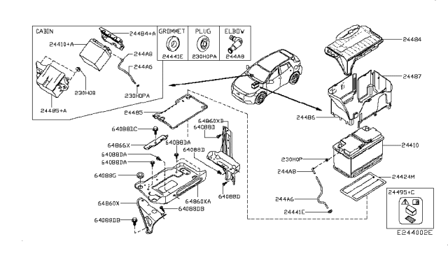 2017 Infiniti QX30  Tube-Battery Diagram for 244A65DA0B
