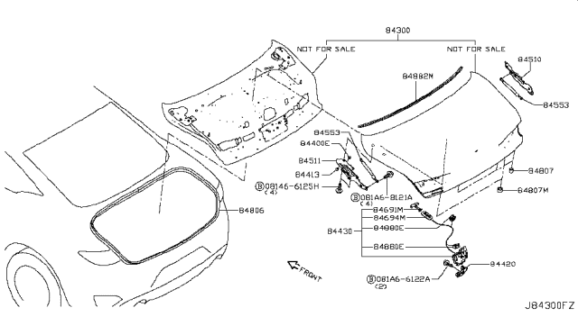 2018 Infiniti Q60  Stay Assembly-Trunk Lid Diagram for 844305CA0A