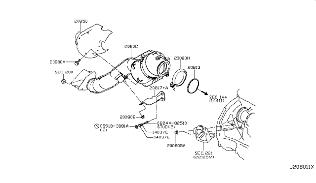 2017 Infiniti Q60  Yoke-Manifold Diagram for 140374GD0A