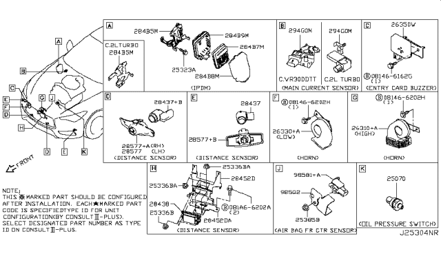 2019 Infiniti Q60  Ipdm Engine Room Control Unit Assembly-Ipdm Diagram for 284B74GC0D