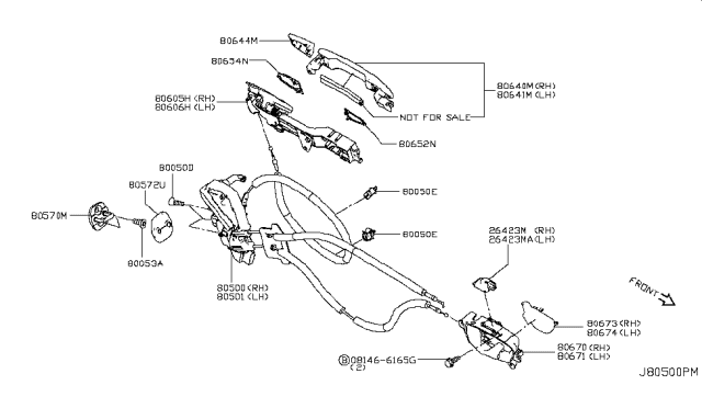 2017 Infiniti Q60 Bracket-Outside Handle, RH Diagram for 806105CA0A