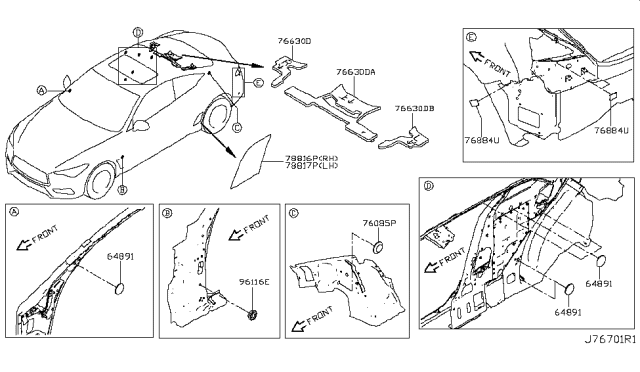 2017 Infiniti Q60  Insulator Diagram for 731604U000