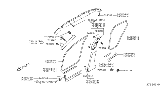 2012 Infiniti EX35 Screw Diagram for 848561CA0A